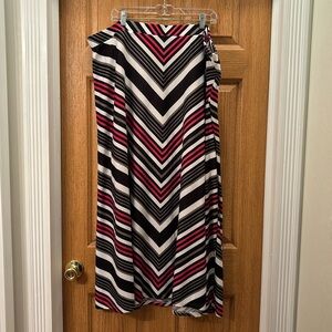 Long Modest Cato Skirt - black-white-gray-hot pink design